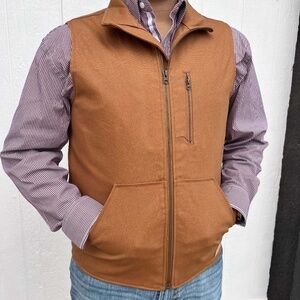 Camel Brown Powder River Men's Conceal & Carry Plaid Lined Vest